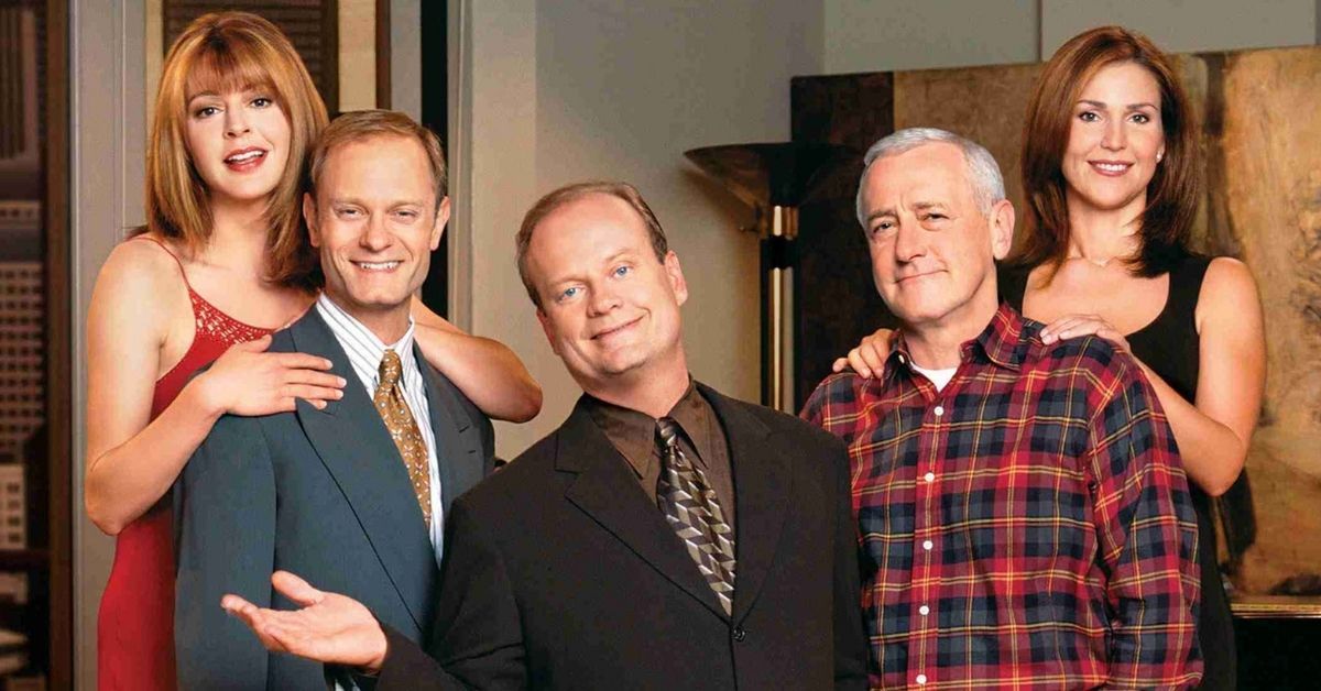 Poster for a season of Frasier with the cast looking confused