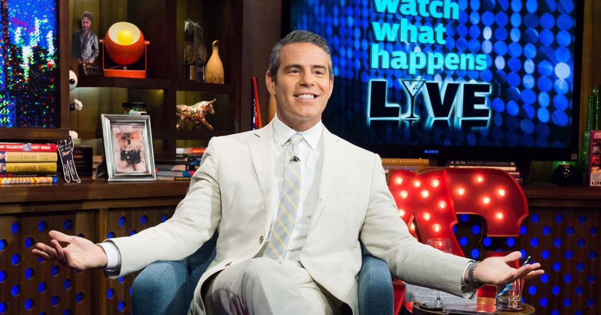 Andy Cohen hosting Watch What Happens Live interviewing Oprah