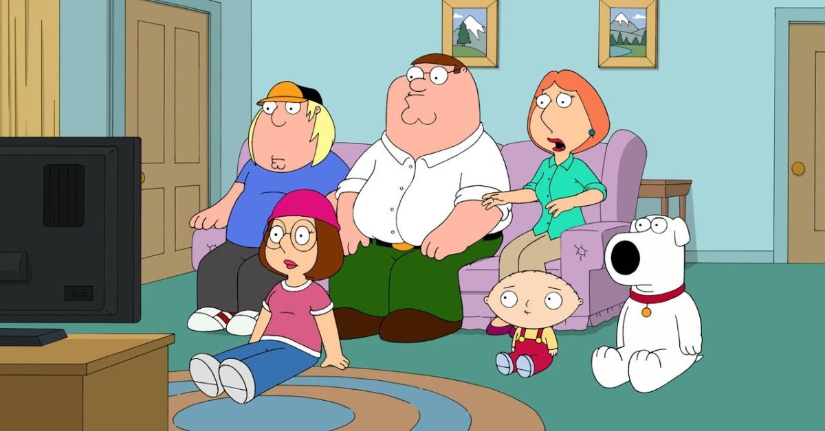 Family Guy characters watching TV