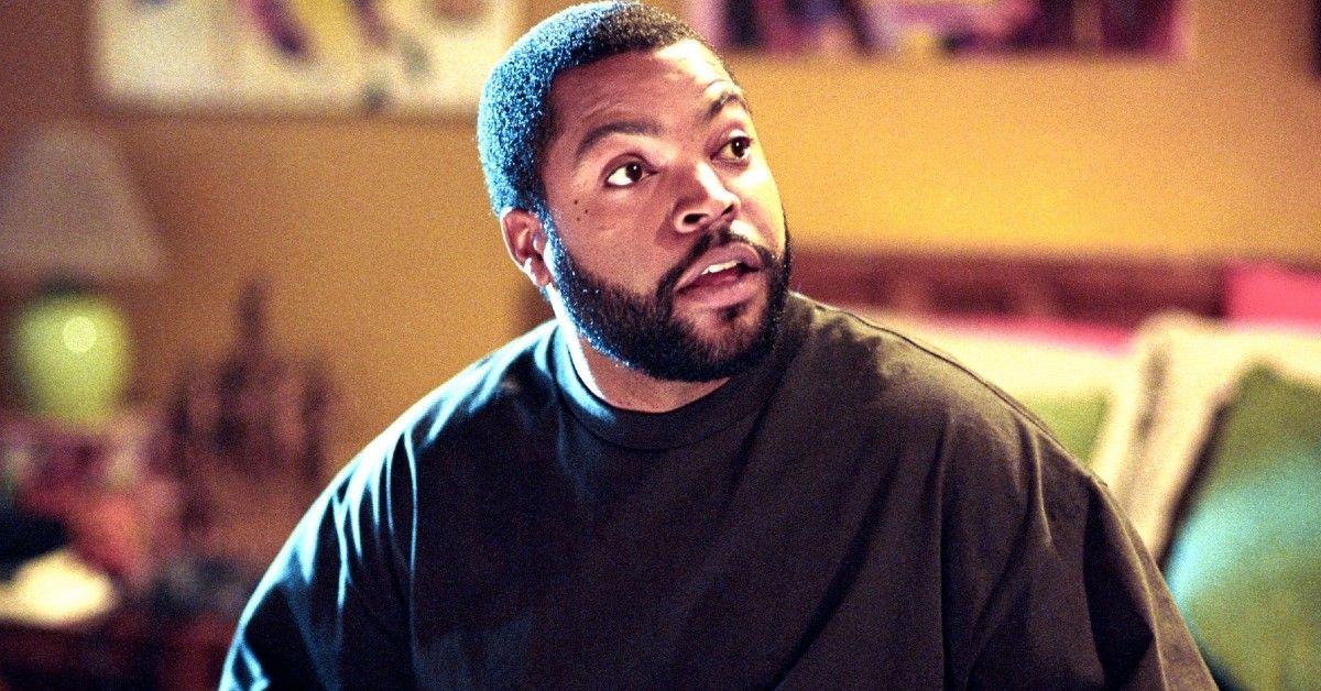 Ice Cube in black shirt for scene from Friday