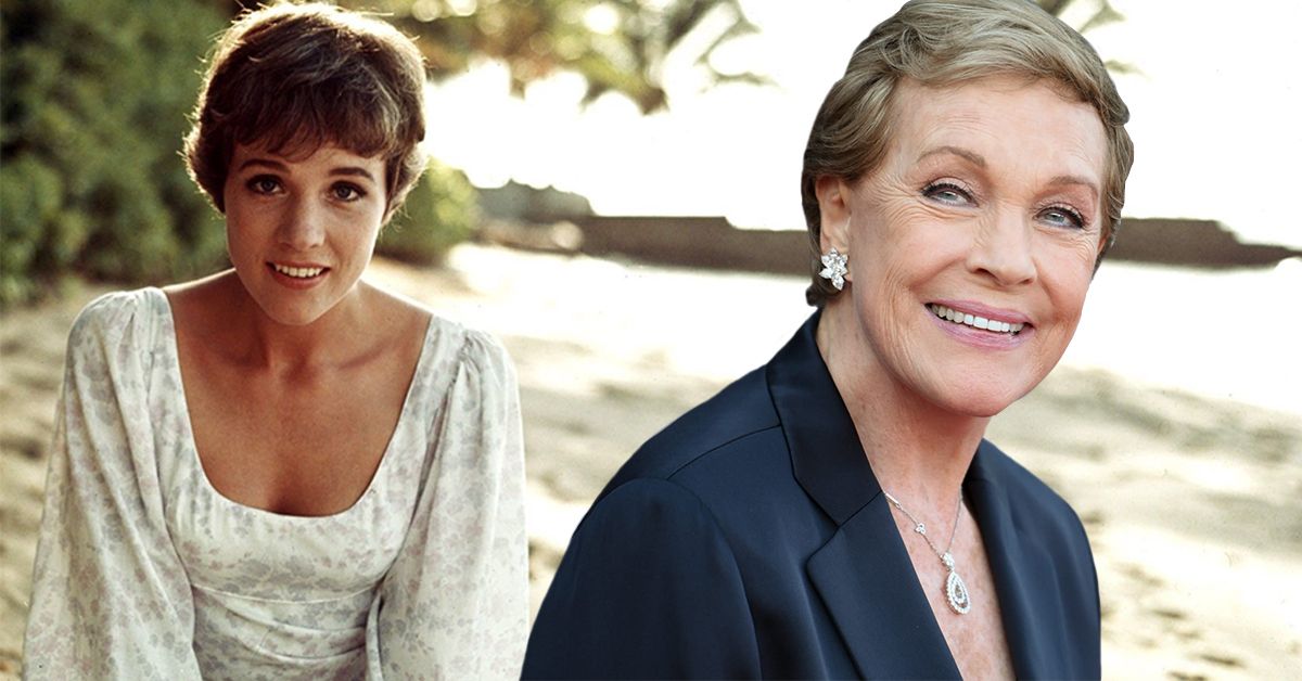 Julie Andrews young (left) and Julie Andrews now (right)