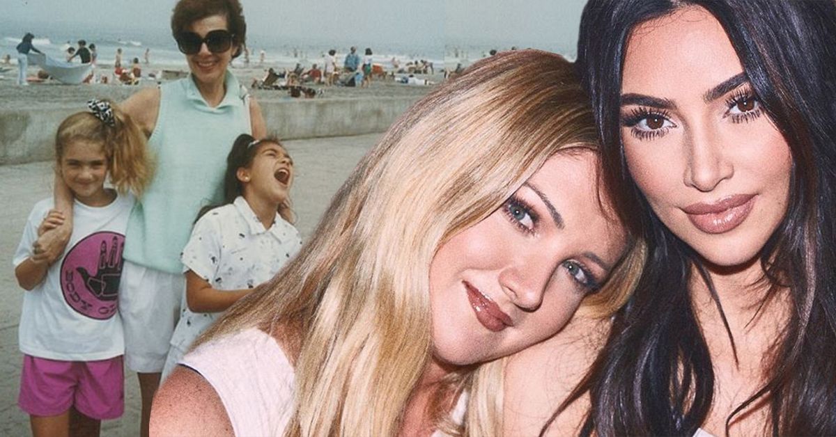 Kim Kardashian's and her best friend Allison Statter pose together as adults and as little kids