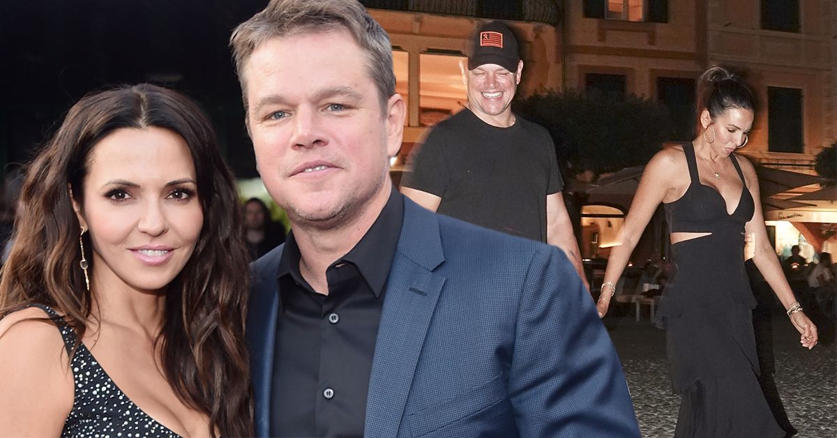 A close-up of Matt Damon alongside his wife Luciana. In the other photo, Matt Damon and Luciana dressed in black, spotted for a night out.