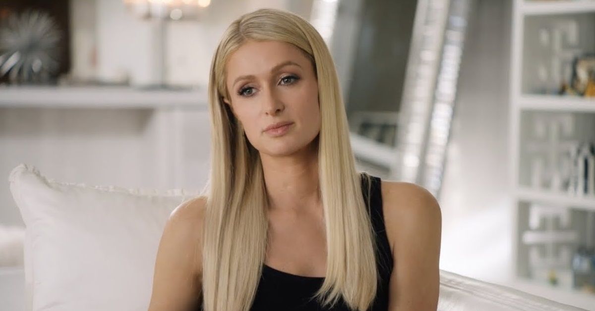 Paris Hilton looking upset in a video