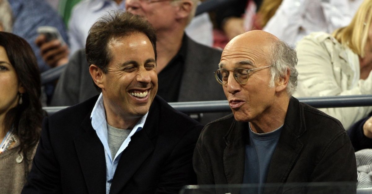 Larry David and Jerry Seinfeld laughing