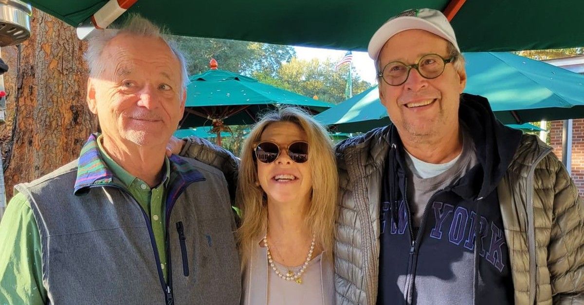 Chevy Chase and Bill Murray posed with Jayni Chase