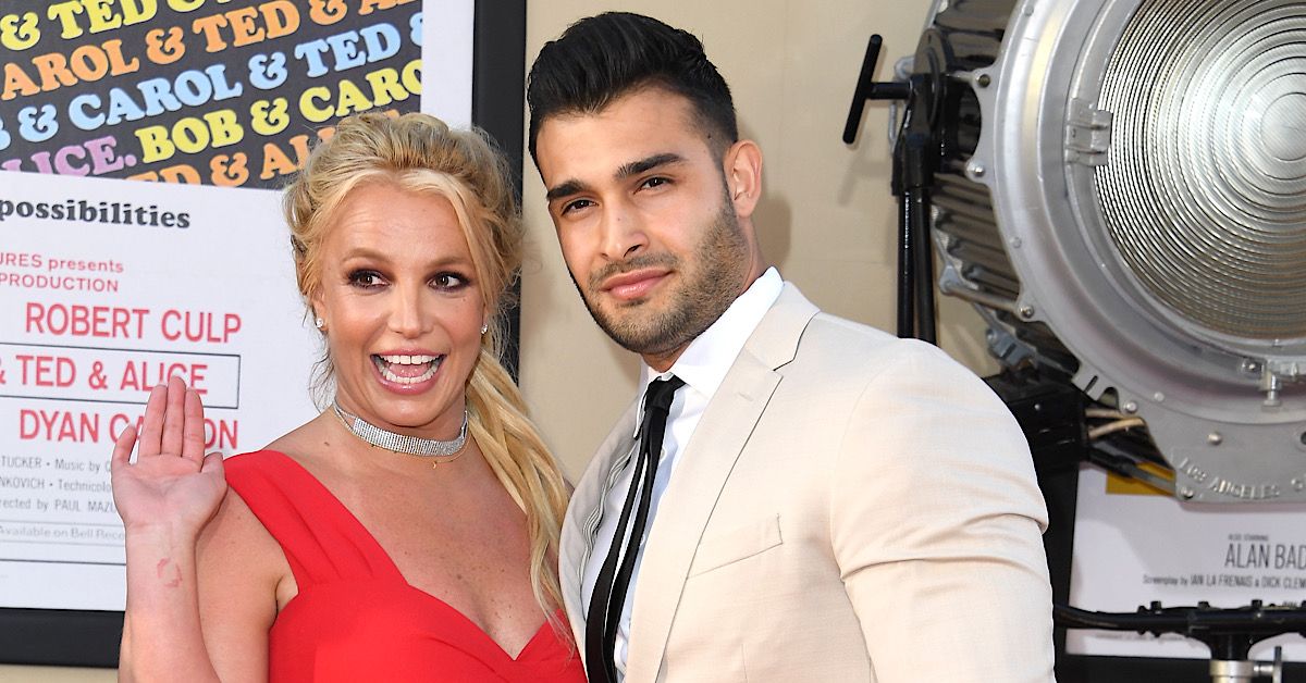 Britney Spears and her fiancé Sam Asghari attend the world premiere of 'Once Upon A Time In Hollywood'