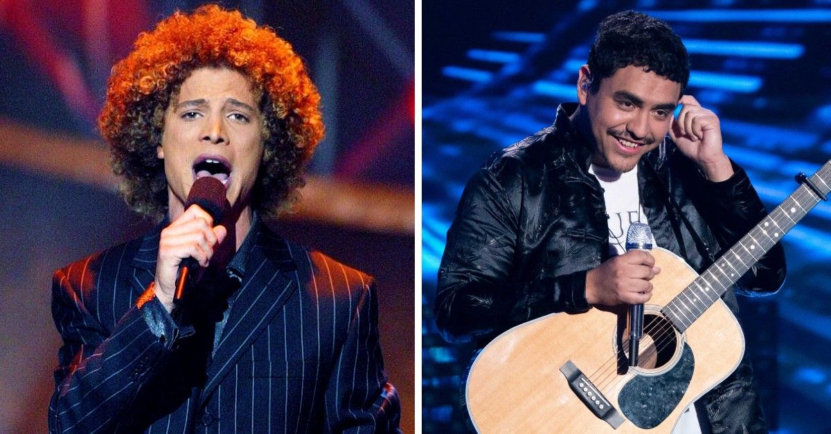 Justin Guarini and Alejandro Aranda performing on American Idol separately