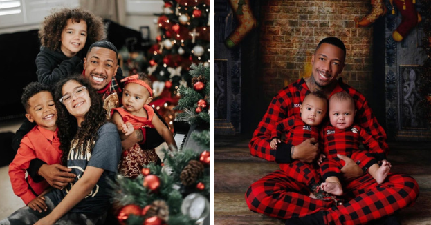 Nick Cannon with Kids at Christmas