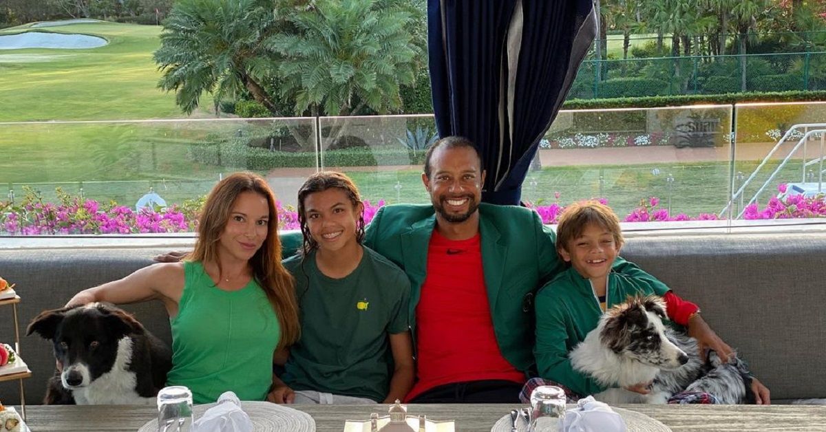 Tiger Woods, His Girlfriend And Two Children Sam And Charlie