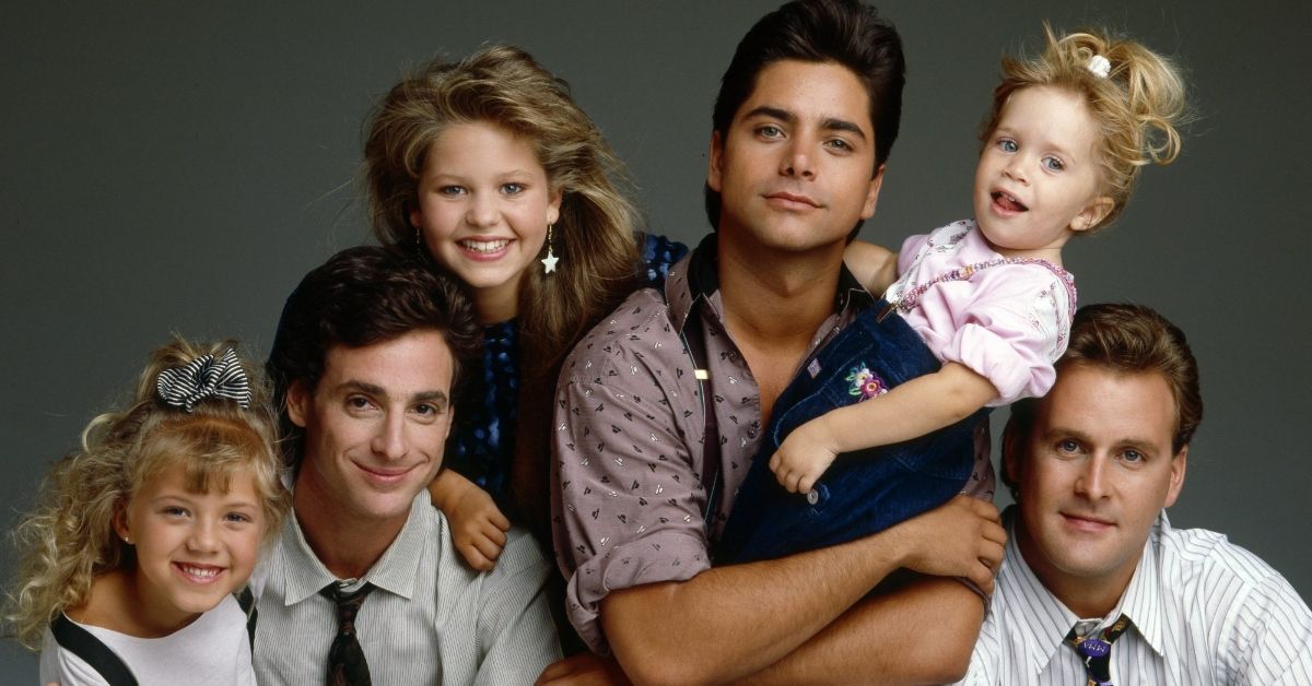 Full House cast with John Stamos, Bob Saget, and the olsen twins