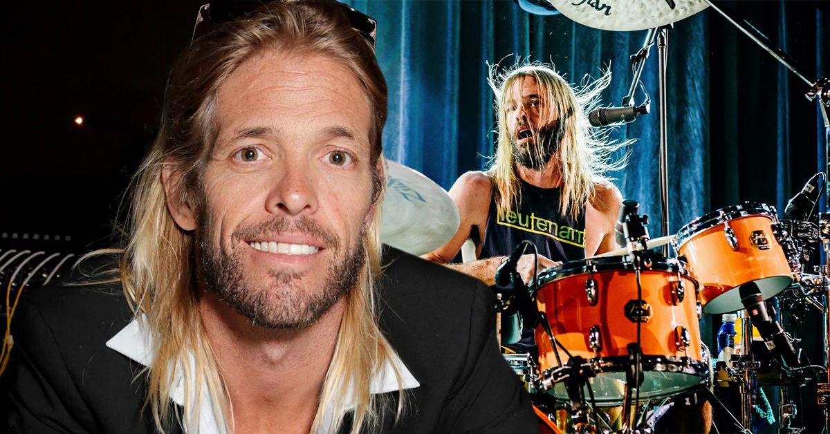 Late Foo Fighters Drummer Taylor Hawkins performing in a show and posing for a closeup
