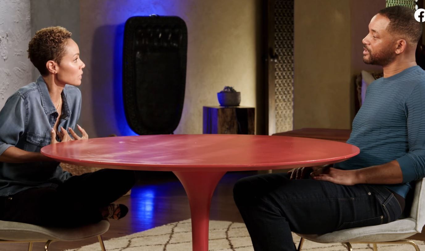 Jada Pinkett Smith and Will Smith in a still from Red Table Talk