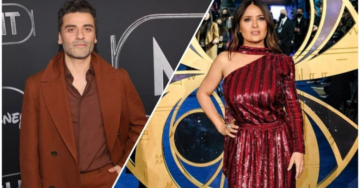 Oscar Isaac at the Moon Knight premiere and Salma Hayek at the Eternals premiere