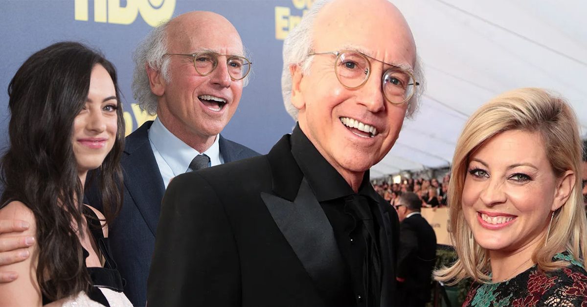Larry David posing with his wife Ashley Underwood and his daughter Cazzie David