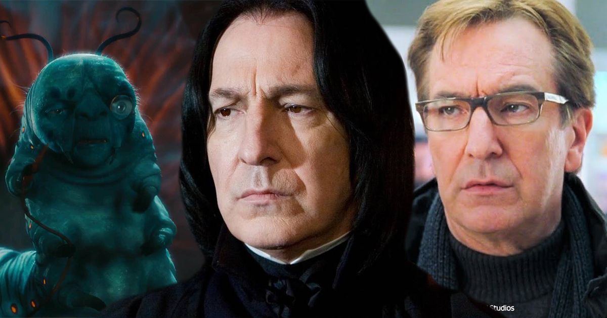 Alan Rickman as Severus Snape, in Love Actually, and as the Caterpillar In 'Alice In Wonderland'