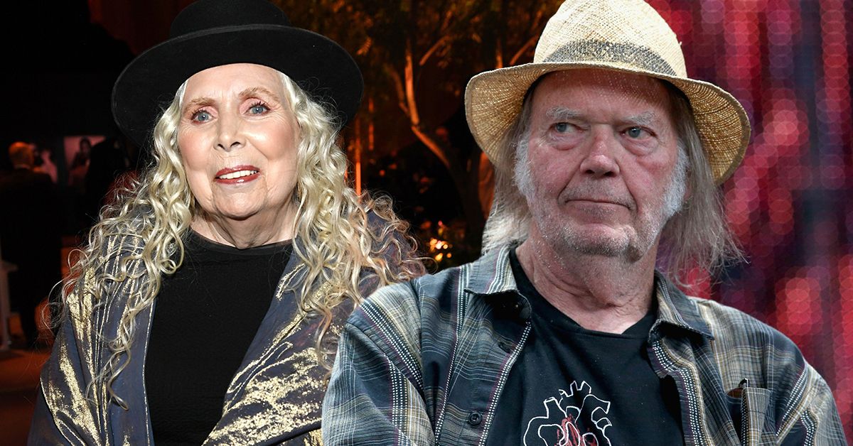 Pictures of music legends Neil Young and Joni Mitchell.