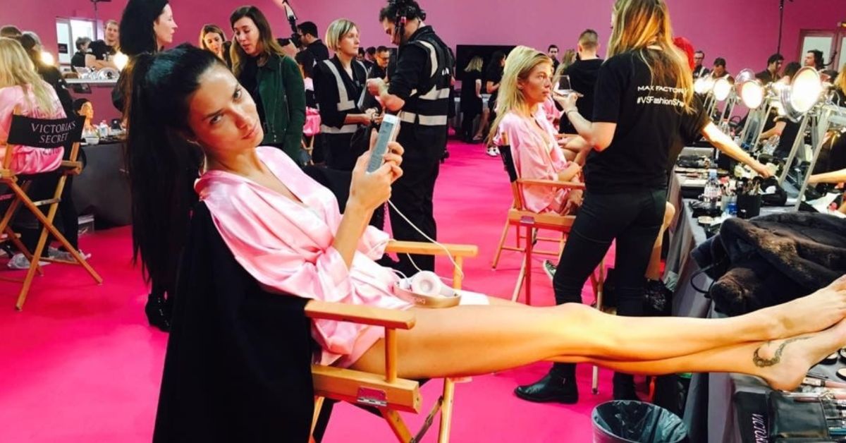 Adriana Lima backstage at the Victoria's Secret fashion show