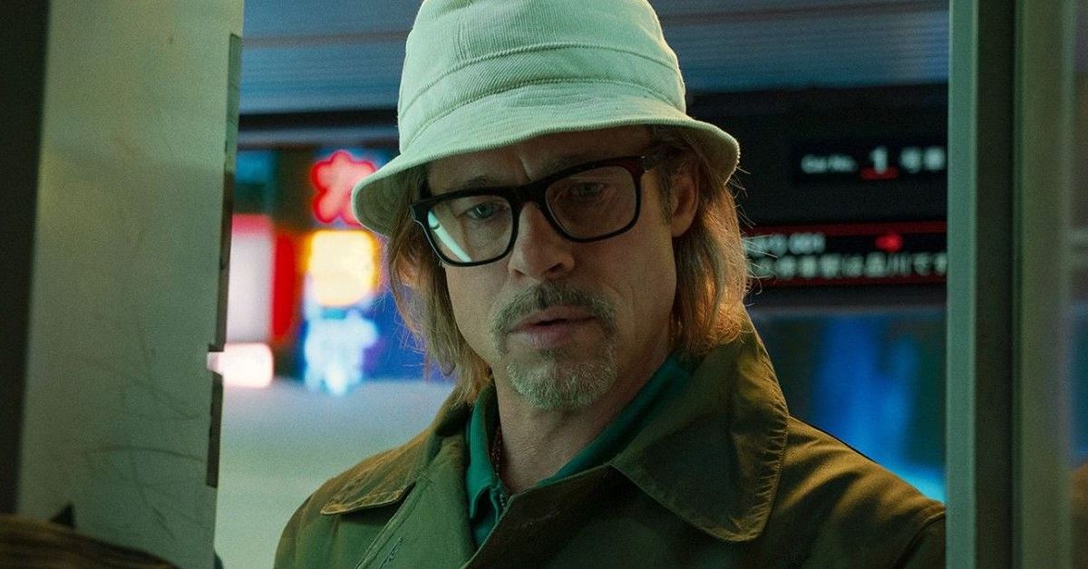 Brad Pitt in a still from the upcoming film Bullet Train 