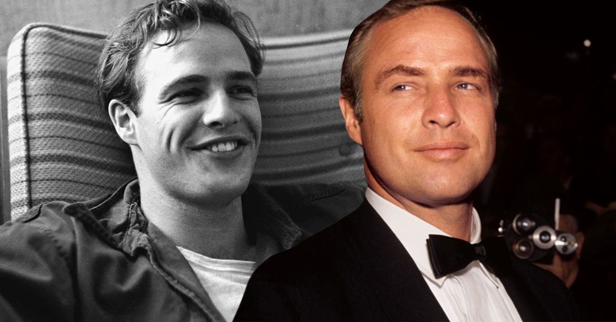 Two pictures of Hollywood legend Marlon Brando 
