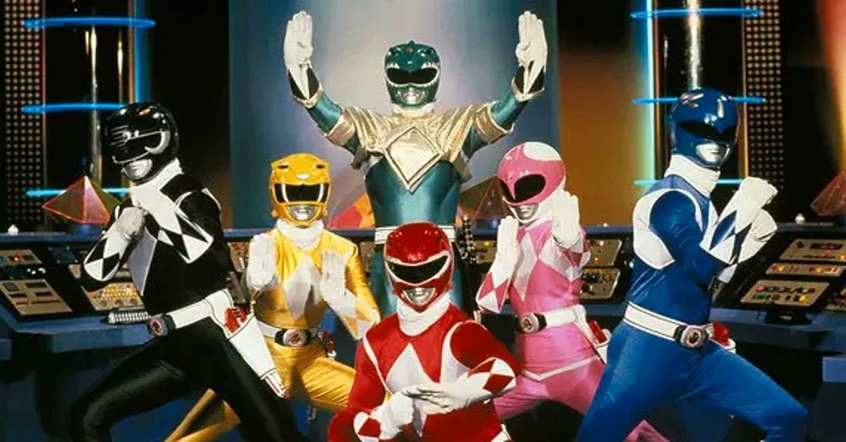 Mighty Morphin Power Rangers in their headquarters