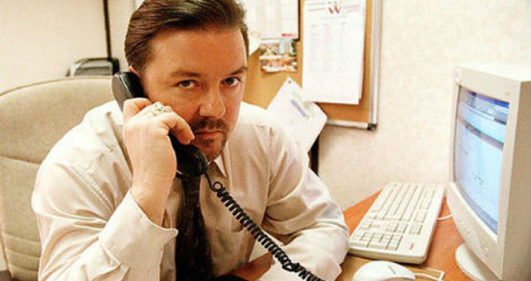 Ricky Gervais on the phone