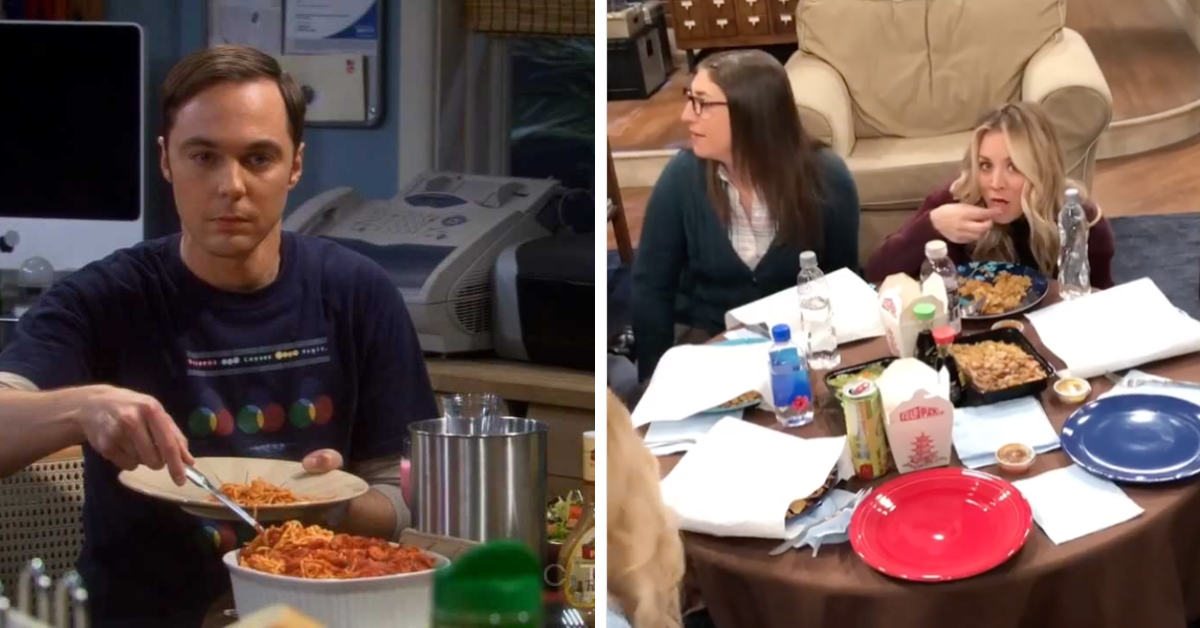 sheldon and penny eating big bang theory