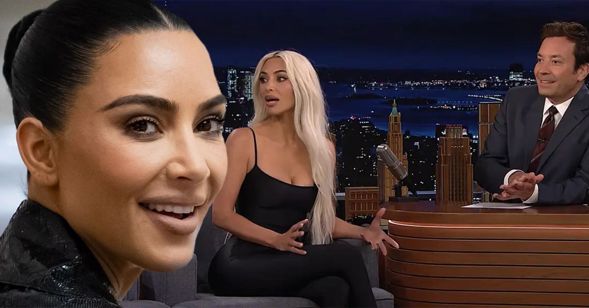 Kim Kardashian scolding her children on the tonight show
