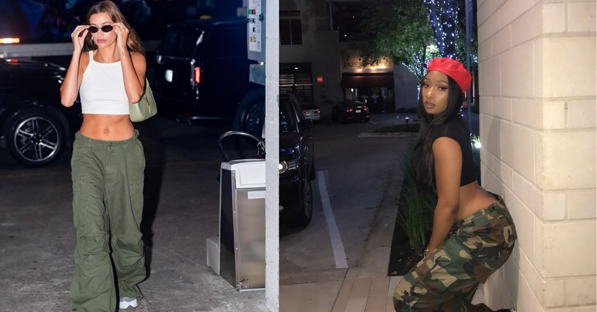Hailey Bieber and Megan Thee Stallion in Cargo Pants