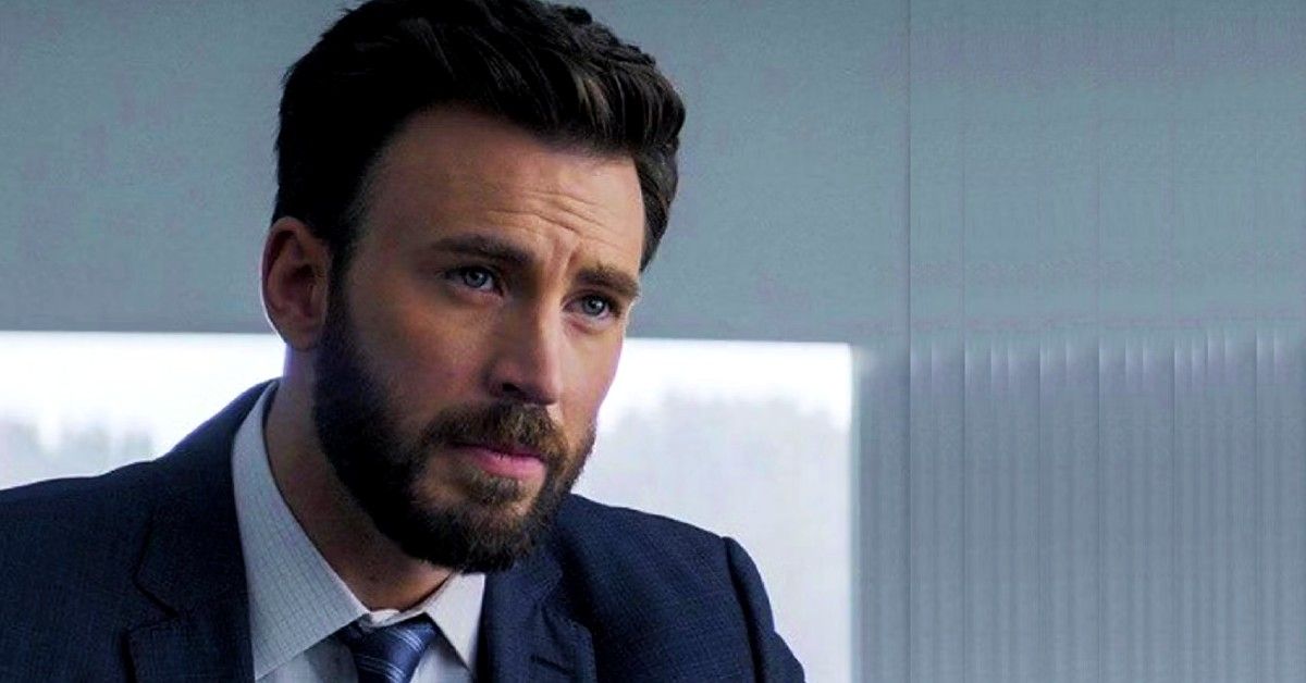 Chris Evans with beard and suit