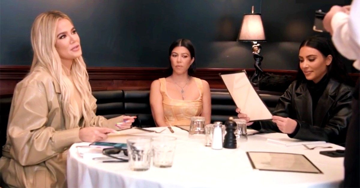 The Kardashians scene with Khloe, Kourtney and Kim