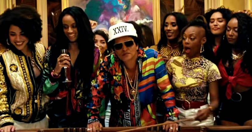 Bruno Mars in crowd of girls