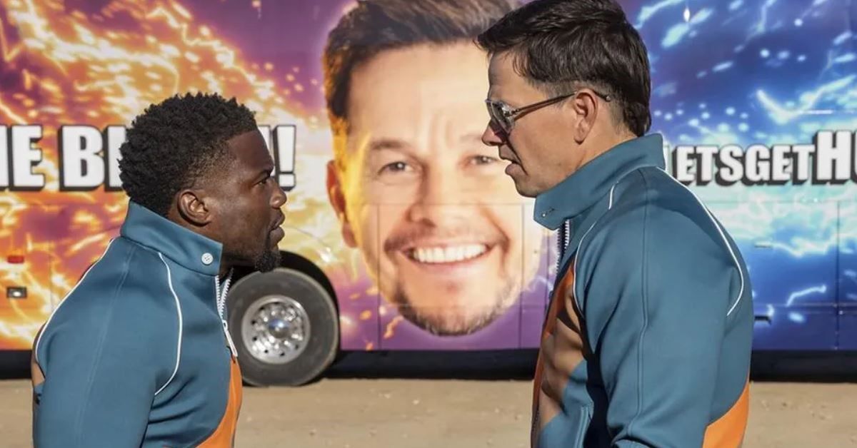 Kevin Hart and Mark Wahlberg in a still from Me Time 