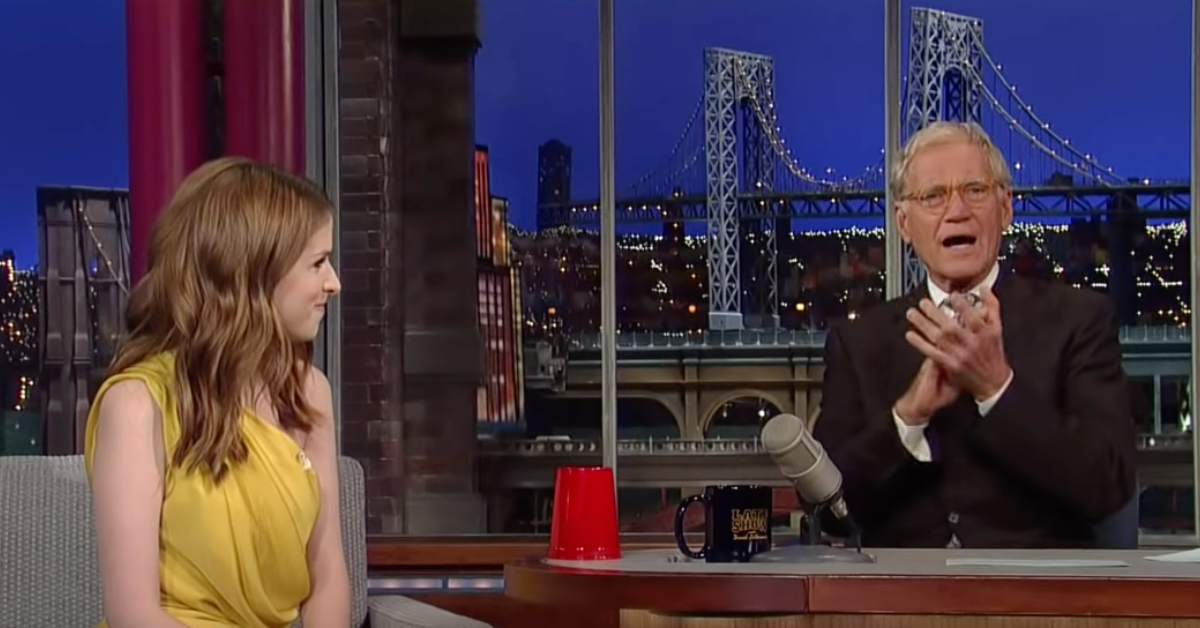 Anna Kendrick Stunned David Letterman's Late Show Audience Singing With Just A Cup
