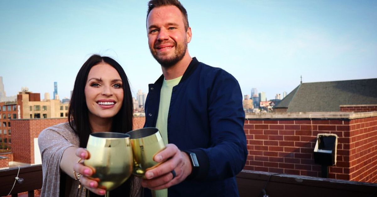 Love is Blind couple Danielle Ruhl and Nick Thompson on a balcony