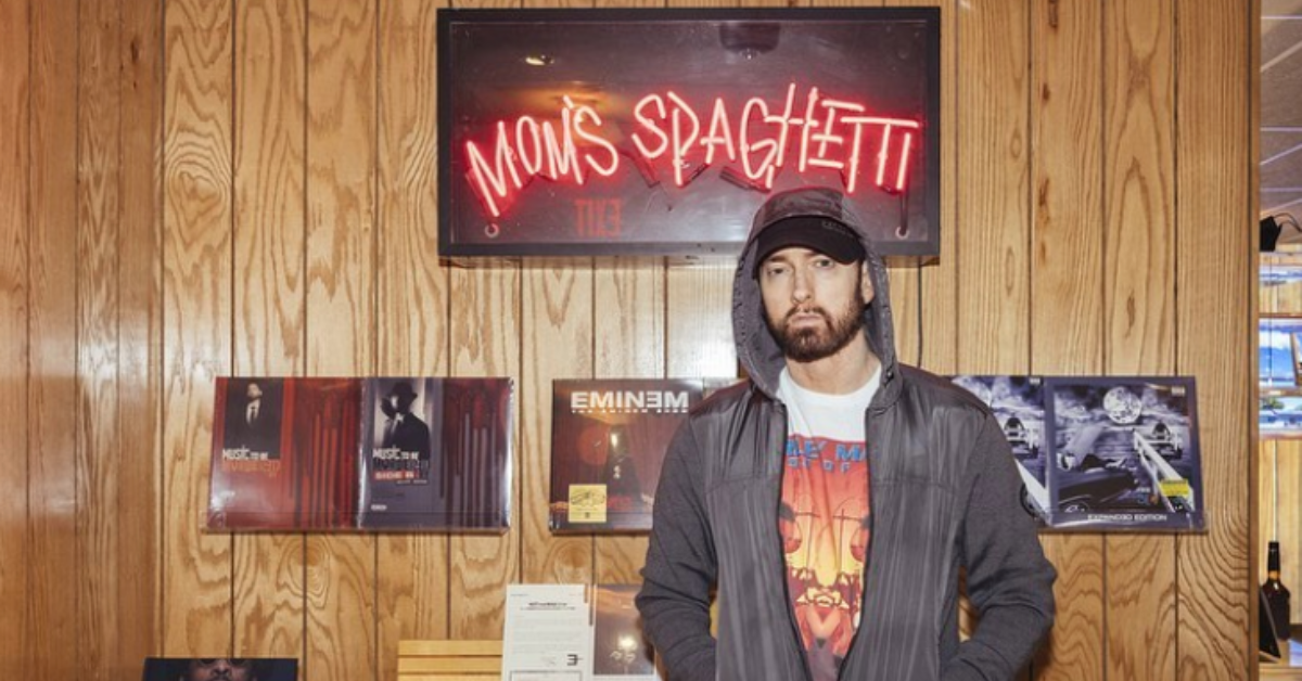 Eminem in his pop up restaurant from Eminem's Instagram account