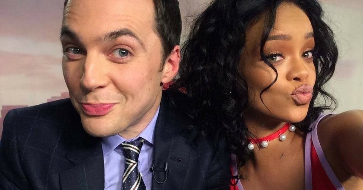 Jim Parsons and Rihanna taking a selfie