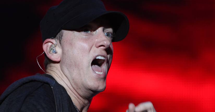 Eminem performing on stage