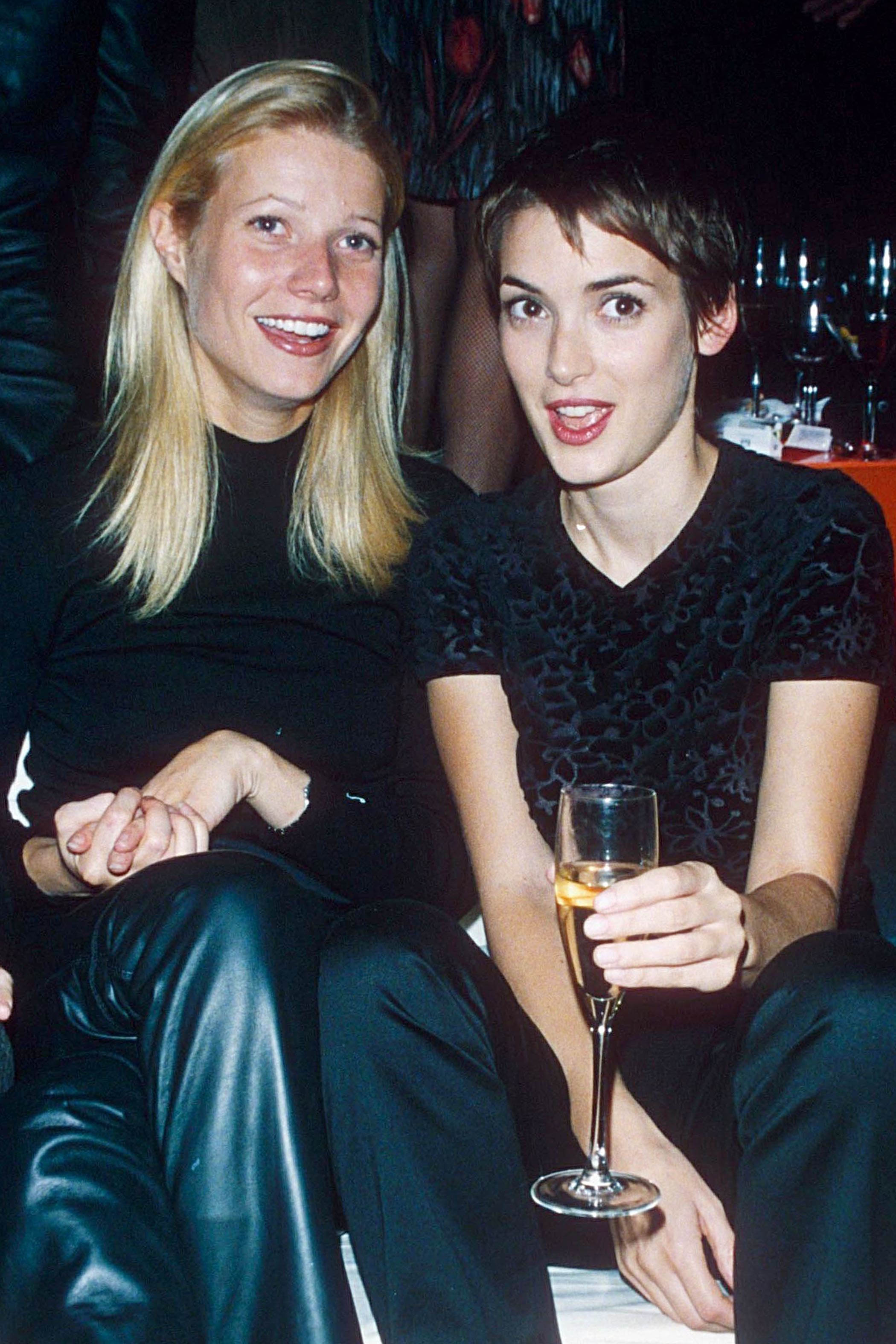 Gwyneth Paltrow and Winona Ryder during Giorgio Armani Party in 1995