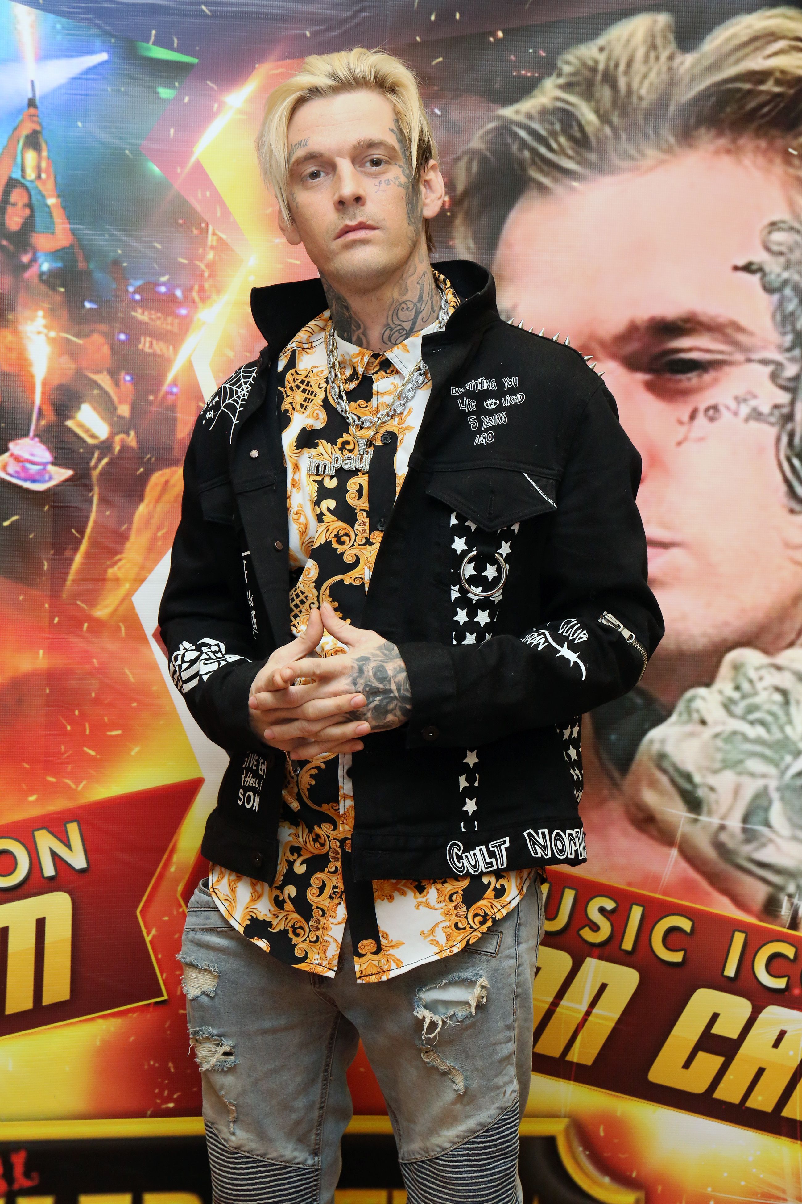 Aaron Carter at the Celebrity Boxing Press Conference in 2021