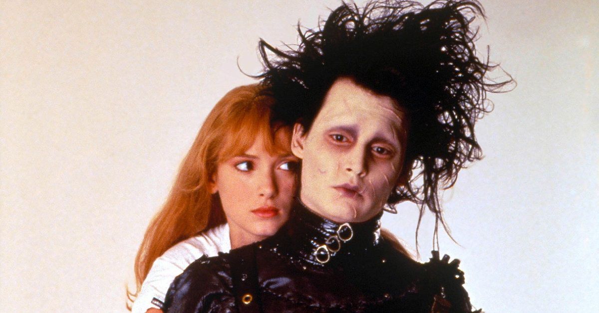 Johnny Depp and Winona Ryder as their Edward Scissorhands characters