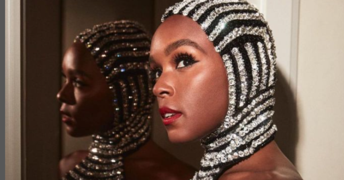Janelle Monae dressed in rhinestone studded apparel from her IG account