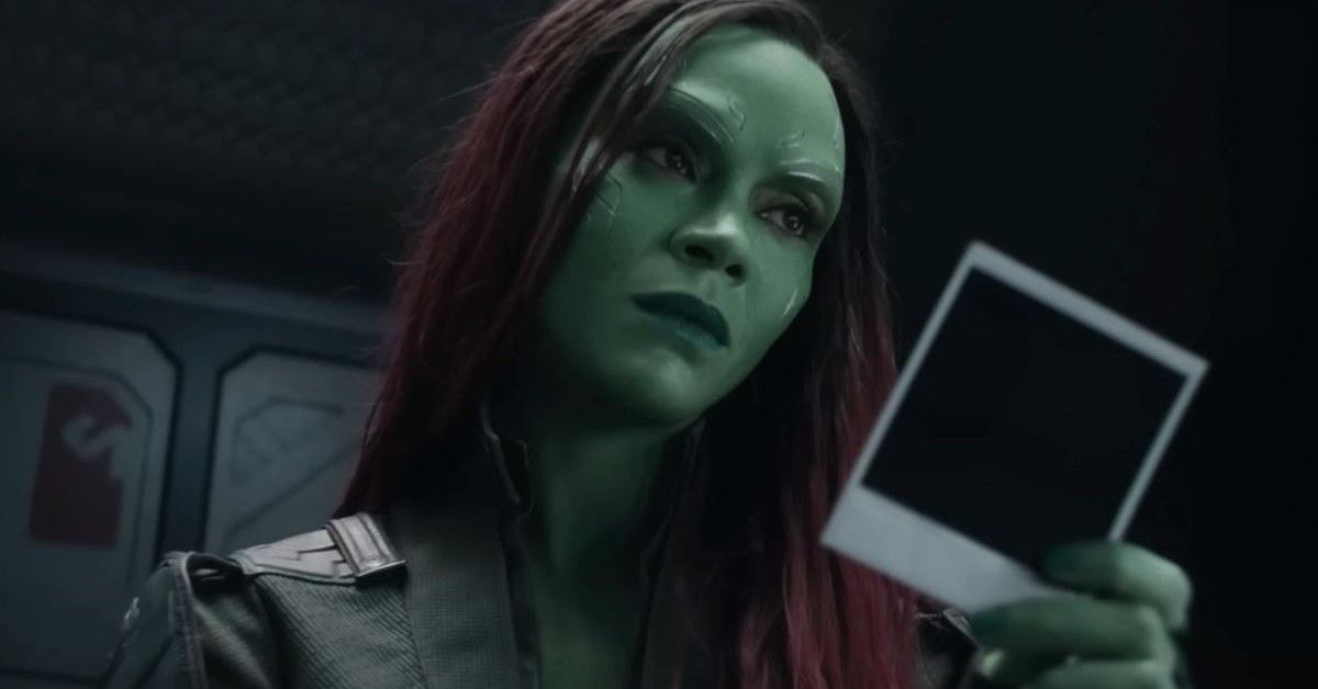Zoe Saldana as Gamora in a still from Guardians of the Galaxy Vol. 3
