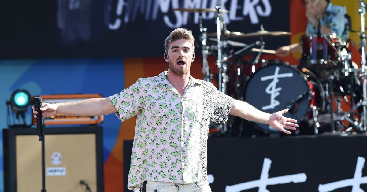 Drew Taggert performing as part of The Chainsmokers at GMA, 2018