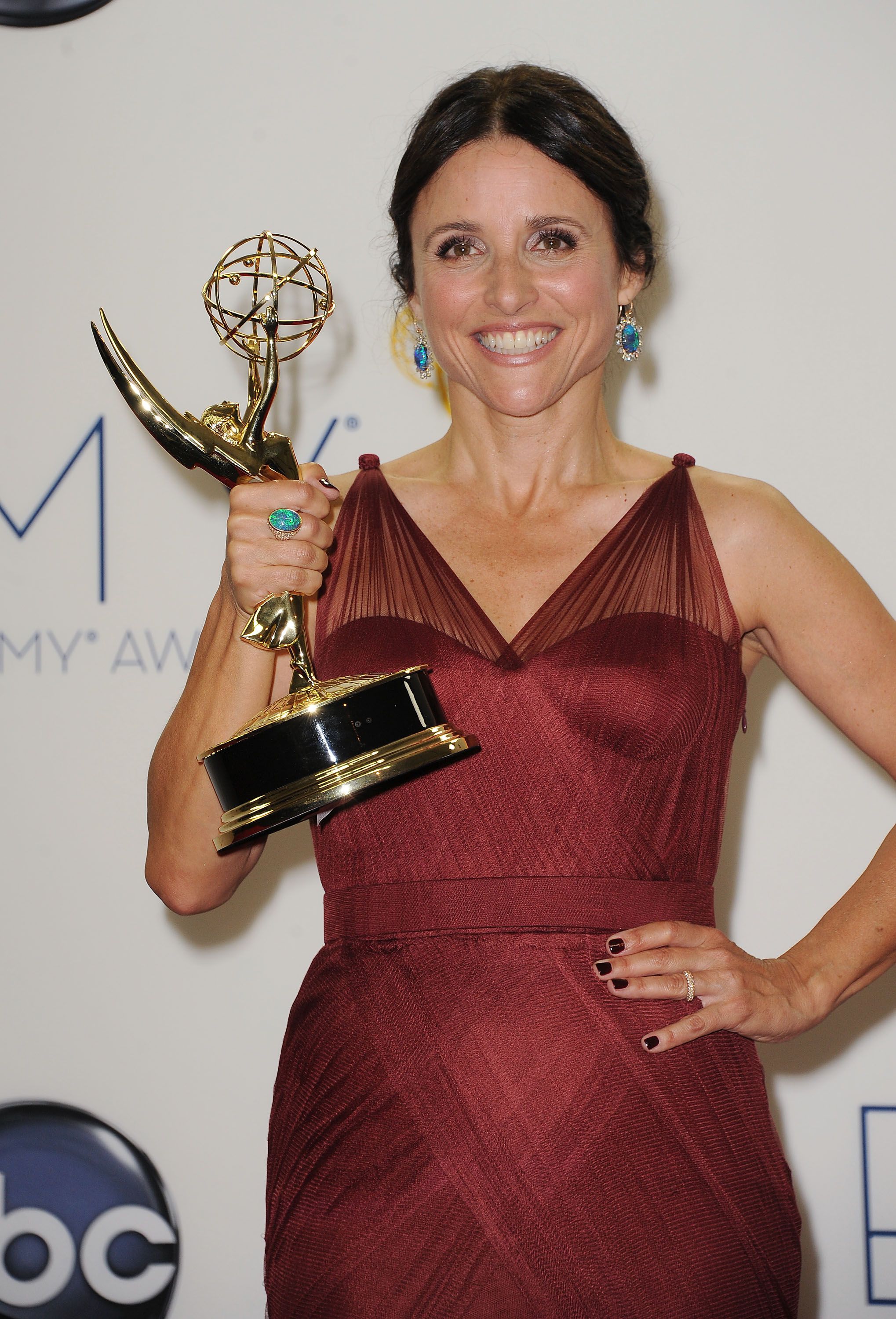 Julia Louis Dreyfus in the press room during the 64th Primetime Emmy Awards