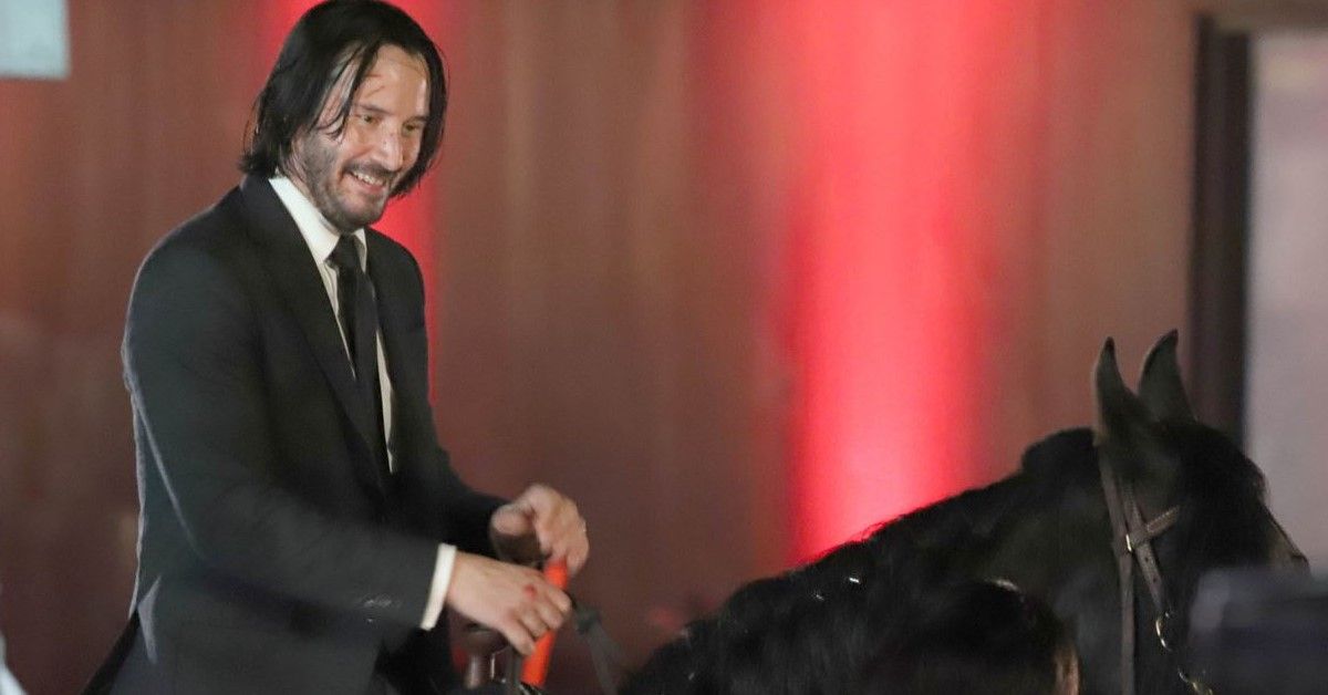 Keanu Reeves spotted on the set of John Wick Chapter 3 while on horseback