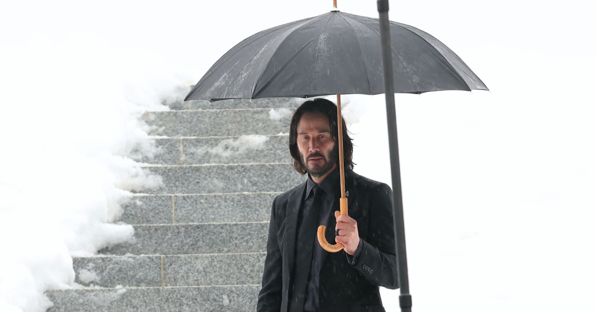 Keanu Reeves Waited In The Rain Before Getting Getting Inside His Own Party