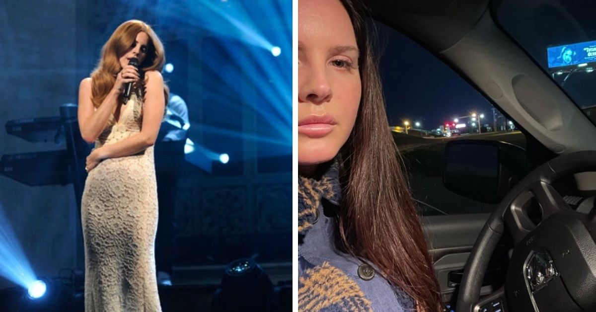 Lana Del Rey on SNL (left) and Lana in Tulsa (right)