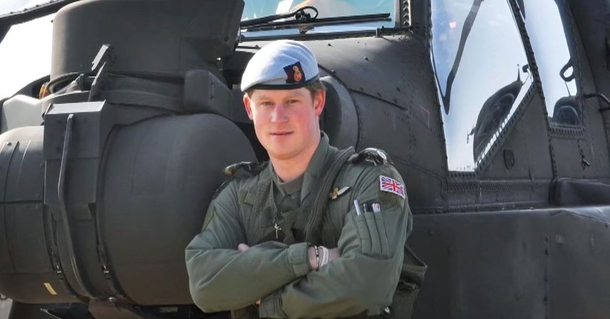 Prince Harry poses for a photo while serving in the British military