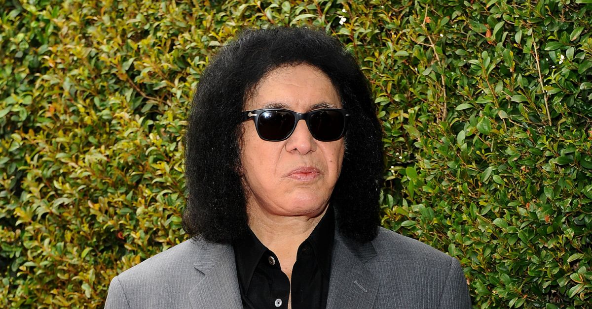 Gene Simmons in front of greenery